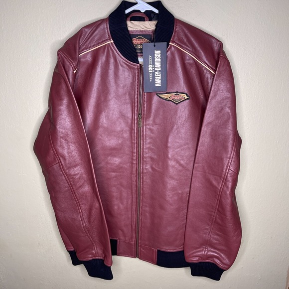 New Harley Davidson 120th Anniversary Size Medium Leather Bomber